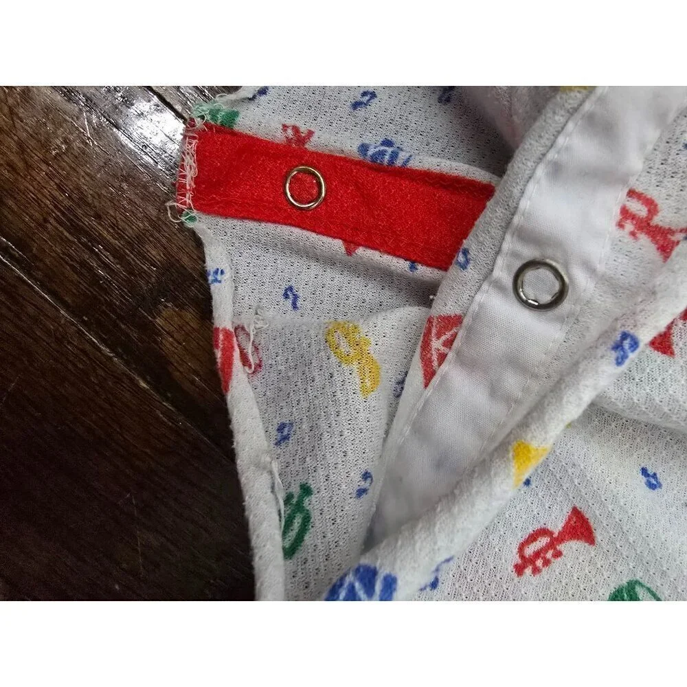 Vintage 90s Primary Colors Musical Instruments Baby Top